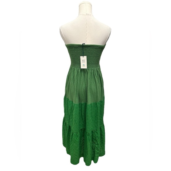WHITE STUFF Green Maxi Skirt Convertible Dress Marissa Broderie Women Sz 6 $144 - Picture 5 of 13